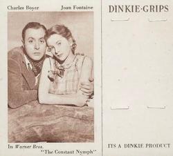 1949 Dinkie Warner Bros. Films Series 6 #23 Charles Boyer / Joan Fontaine Front