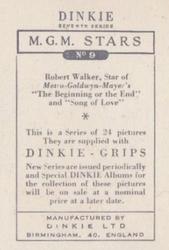 1949 Dinkie MGM Films Series 7 #9 Robert Walker Back