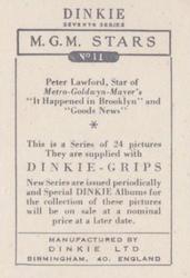 1949 Dinkie MGM Films Series 7 #11 Peter Lawford Back