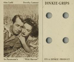 1950 Dinkie Paramount Pictures Series 8 #11 Alan Ladd / Dorothy Lamour Front