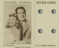1950 Dinkie Paramount Pictures Series 8 #18 Paulette Goddard / Fred MacMurray Front