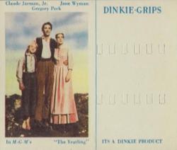 1950 Dinkie MGM Films Series 9 Unnumbered #NNO Claude Jarman Jr. / Gregory Peck / Jane Wyman Front
