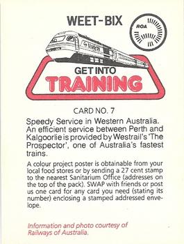 1983 Weet-Bix Get Into Training #7 Westrails 'The Prospector' Back