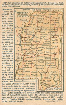1888 W. Duke, Sons & Co. State Governors (N133) #NNO Mississippi Back