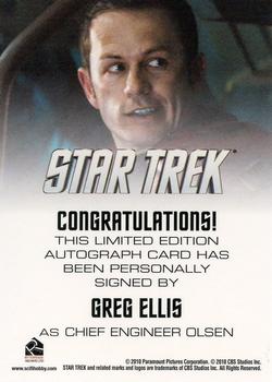 2014 Rittenhouse Star Trek Movies - Autographs #NNO Greg Ellis Back