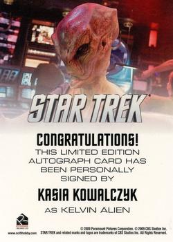 2014 Rittenhouse Star Trek Movies - Autographs #NNO Kasia Kowalczyk Back