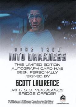 2014 Rittenhouse Star Trek Movies - Autographs #NNO Scott Lawrence Back