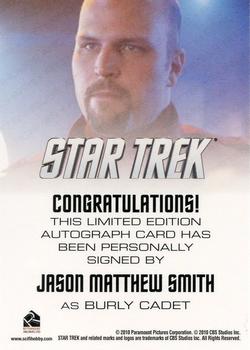 2014 Rittenhouse Star Trek Movies - Autographs #NNO Jason Matthew Smith Back