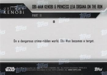 2022 Topps Now Star Wars: Obi-Wan Kenobi #8 Obi-Wan Kenobi & Princess Leia Organa on the run Back