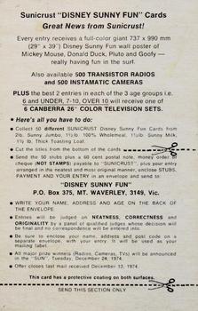 1974 Sunicrust Disney Sunny Fun #NNO Fifer Pig Back