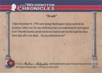 2022 Historic Autographs The Washington Chronicles #209 Quote: 