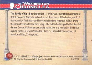 2022 Historic Autographs The Washington Chronicles - Radiant #79 Battle of Kip's Bay Back
