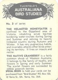 1959 Tuckfield's Australiana Bird Studies #3 Helmeted Honeyeater Back
