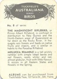 1959 Tuckfield's Australiana Bird Studies #8 Magnificent Riflebird Back