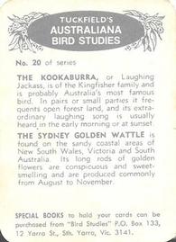 1959 Tuckfield's Australiana Bird Studies #20 Kookaburra Back