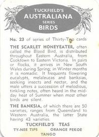 1959 Tuckfield's Australiana Bird Studies #23 Scarlet Honeyeater Back