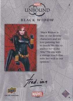 2021 Upper Deck Marvel Unbound #3 Black Widow Back