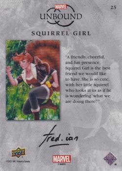 2021 Upper Deck Marvel Unbound #25 Squirrel Girl Back