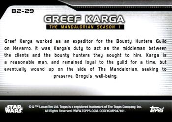 2021 Topps Star Wars Bounty Hunters - Bounty Level 2 #B2-29 Greef Karga Back