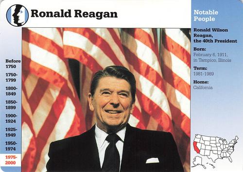 1994-01 Grolier Story of America Cards #2.1 Ronald Reagan Front