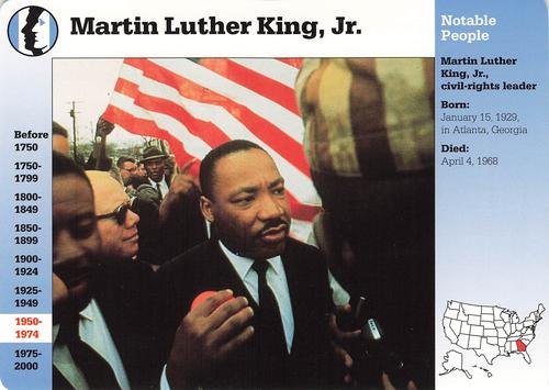 1994-01 Grolier Story of America Cards #3.3 Martin Luther King, Jr. Front