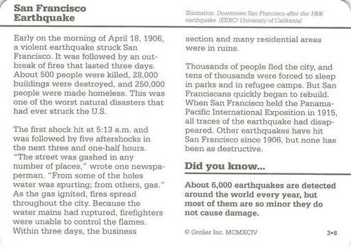 1994-01 Grolier Story of America #3.8 San Francisco Earthquake Back