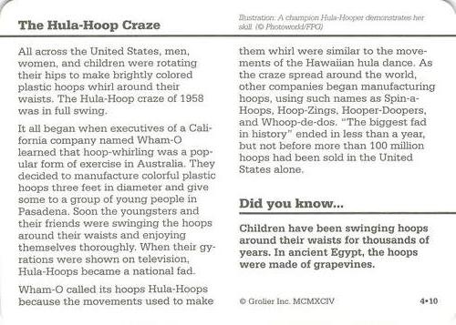 1994-01 Grolier Story of America #4.10 The Hula-Hoop Craze Back