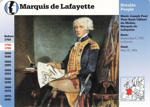 1994-01 Grolier Story of America Cards #7.2 Marquis de Lafayette Front