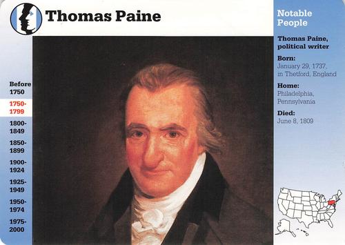 1994-01 Grolier Story of America Cards #8.3 Thomas Paine Front