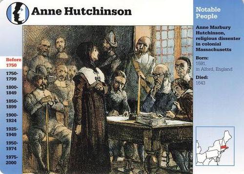 1994-01 Grolier Story of America Cards #9.2 Anne Hutchinson Front