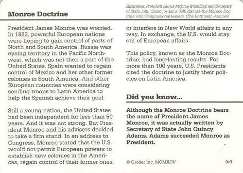 1994-01 Grolier Story of America #9.7 Monroe Doctrine Back