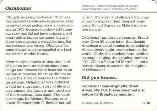 1994-01 Grolier Story of America #10.18 Oklahoma! Back