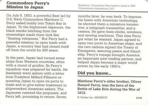 1994-01 Grolier Story of America #11.9 Commodore Perry's Mission to Japan Back