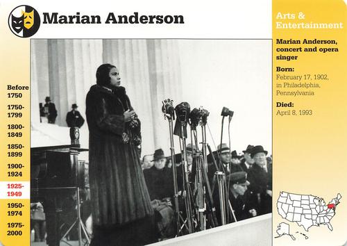 1994-01 Grolier Story of America #13.17 Marian Anderson Front