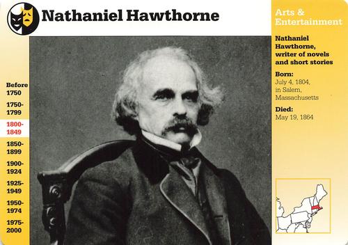 1994-01 Grolier Story of America Cards #13.18 Nathaniel Hawthorne Front