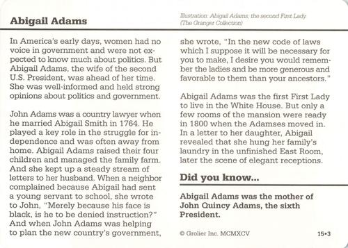 1994-01 Grolier Story of America #15.3 Abigail Adams Back