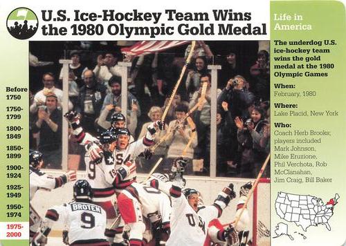 1994-01 Grolier Story of America #15.14 U.S. Ice-Hockey Team Wins the 1980 Olympic Gold Medal Front