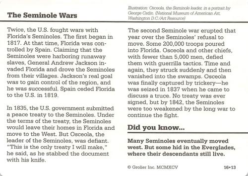 1994-01 Grolier Story of America #16.13 The Seminole Wars Back