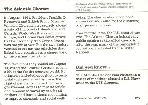 1994-01 Grolier Story of America #17.7 The Atlantic Charter Back