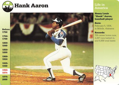 1994-01 Grolier Story of America Cards #17.11 Hank Aaron Front