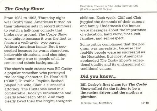 1994-01 Grolier Story of America #17.18 The Cosby Show Back