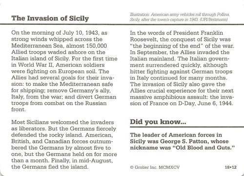 1994-01 Grolier Story of America #18.12 The Invasion of Sicily Back