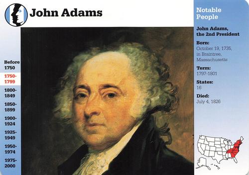 1994-01 Grolier Story of America Cards #23.1 John Adams Front
