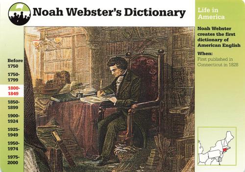 1994-01 Grolier Story of America Cards #23.10 Noah Webster's Dictionary Front