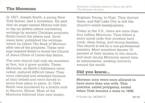 1994-01 Grolier Story of America #23.19 The Mormons Back