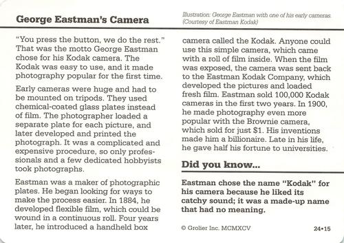 1994-01 Grolier Story of America Cards #24.15 George Eastman's Camera Back
