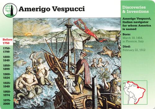 1994-01 Grolier Story of America #25.15 Amerigo Vespucci Front