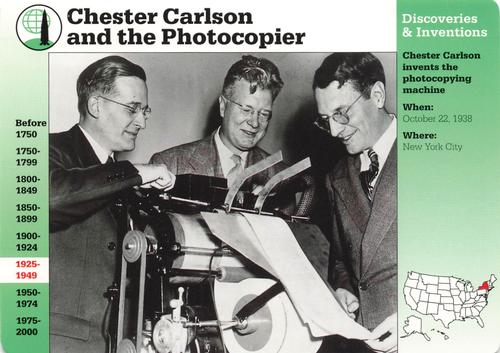 1994-01 Grolier Story of America Cards #25.16 Chester Carlson and the Photocopier Front