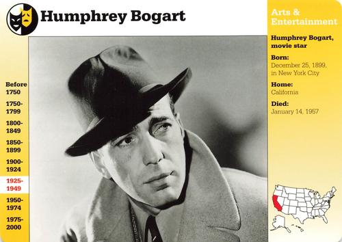 1994-01 Grolier Story of America Cards #25.17 Humphrey Bogart Front