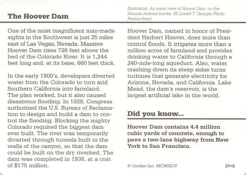 1994-01 Grolier Story of America #27.6 The Hoover Dam Back